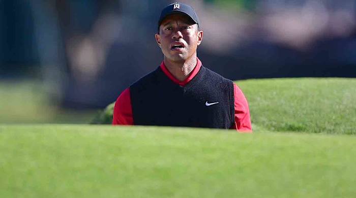 Tiger Woods is pictured at the 2023 Genesis Invitational.